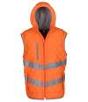 YK216 HV007 Yoko Hi-Vis Kensington Hooded Gilet Orange colour image